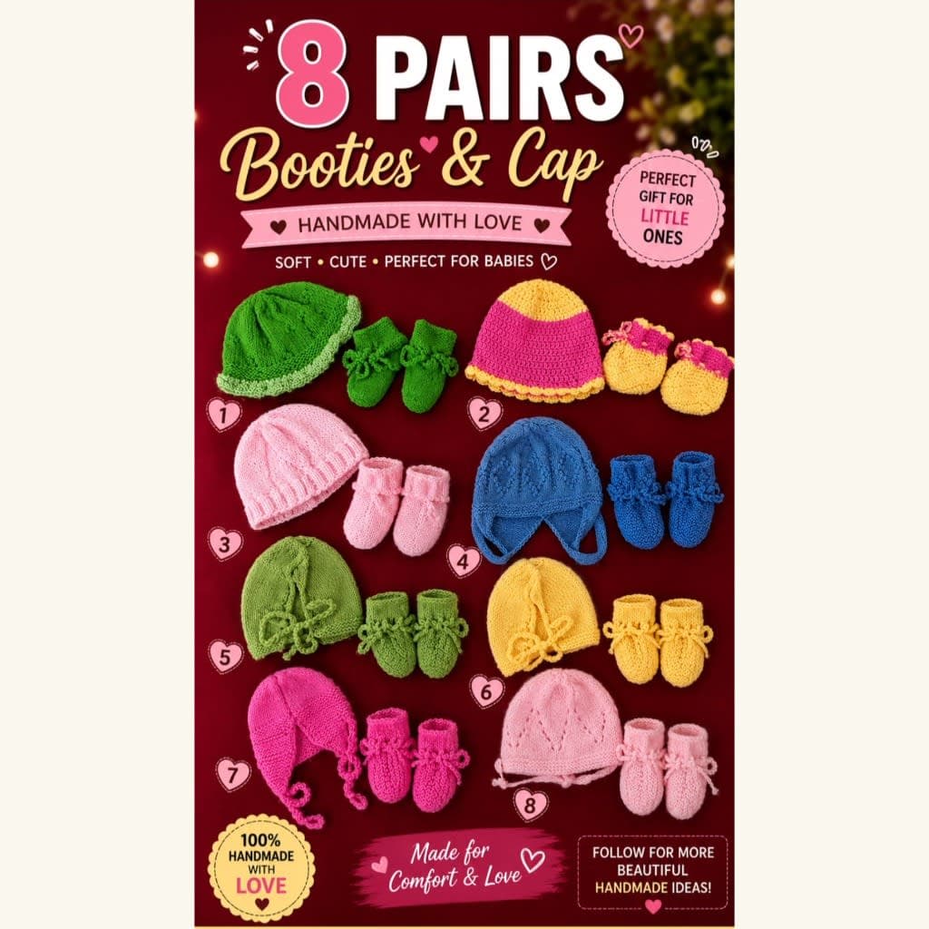 Baby booties & cap